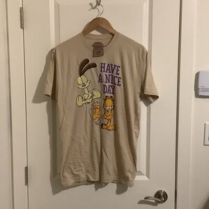 Odie and Garfield Beige Graphic Tee